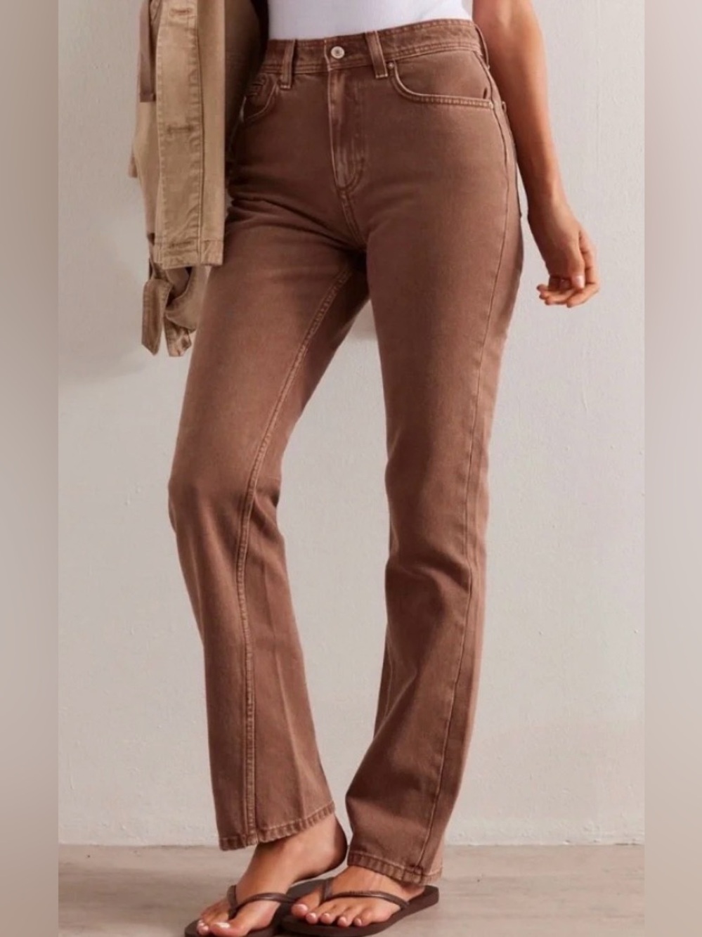 Free People We the Free Xena High Rise Slim Straight brown fall autumn 29
